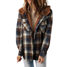 Load image into Gallery viewer, Plush Check Print Hooded Coat