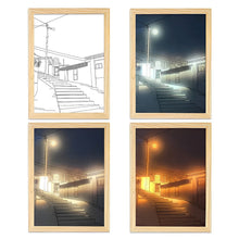 Load image into Gallery viewer, MODERN BEDSIDE PAINT LIGHTING WALL ART