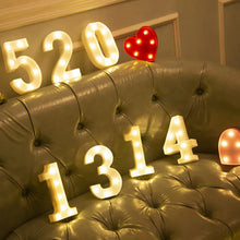 Load image into Gallery viewer, Alphabet Letter LED Lights Luminous Number Lamp Decor Battery Night Light for home Wedding Birthday Christmas party Decoration 2024