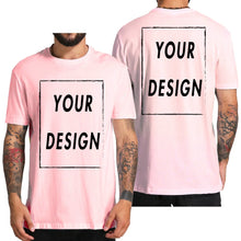 गैलरी व्यूवर में इमेज लोड करें, Custom T-shirt Design Your Own Text Logo Professional Image Processing Cotton Short Sleeve Men Women Personalized T Shirts Gifts