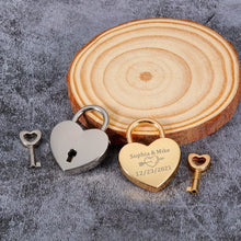 Load image into Gallery viewer, Customized Name Padlock Key Valentine's Day Love Lock Personalized Date Couple Keychain Key and Lock Fashion Jewelry Couple Gift