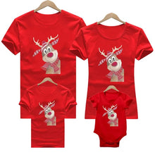 Load image into Gallery viewer, Christmas family outfit Tshirt Mommy Daddy Deer Santa Christmas outfits for kids Baby romper red christmas clothes