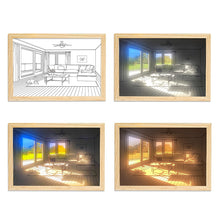 Load image into Gallery viewer, MODERN BEDSIDE PAINT LIGHTING WALL ART
