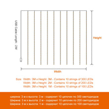 Load image into Gallery viewer, 3M Christmas Ornament LED Fairy String Curtain Lights Garland Festoon Christmas Decor
