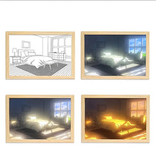 Load image into Gallery viewer, MODERN BEDSIDE PAINT LIGHTING WALL ART