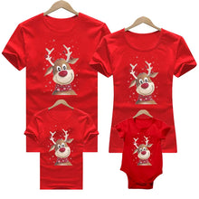 Load image into Gallery viewer, Christmas family outfit Tshirt Mommy Daddy Deer Santa Christmas outfits for kids Baby romper red christmas clothes