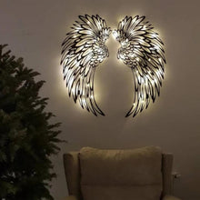 गैलरी व्यूवर में इमेज लोड करें, 1 PAIR ANGEL WINGS METAL WALL ART WITH LED LIGHTS