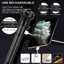 Load image into Gallery viewer, LED Rechargeable Tactical Laser Flashlight 90000 High Lumens
