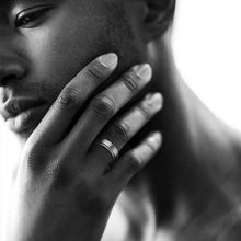 Load image into Gallery viewer, Personalized Spinner Ring for Men Women 6mm Stainless Steel Rotatable Wedding Band Custom Name Date Initial Male Tail Ring