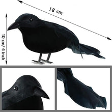 Load image into Gallery viewer, Simulation Black Crow Halloween Black Crow Props Simulation Fake Bird