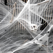 Load image into Gallery viewer, Halloween Decorations Artificial Spider Web Stretchy Cobweb Scary Party Halloween Decoration