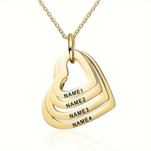 गैलरी व्यूवर में इमेज लोड करें, Personalized Stainless Steel Engraved Name Necklace Custom Name Multilayer Heart Pendant Necklace Charm Women's Name Plate Jewelry Holiday Ornament Gifts For Girlfriend