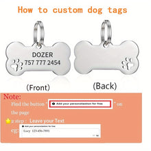 Load image into Gallery viewer, Custom Engraved Dog Bone ID Tag with Phone Number - Personalized Name Tag for Small and Medium Puppies - Durable and Stylish Pet Accessory