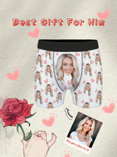 Load image into Gallery viewer, Customized Men's Boxer Briefs Personalized Face Photo & Love Print Novelty Underwear Comfy High Elastic Underpants For Him, Romantic Gift For Boyfriend Or Husband