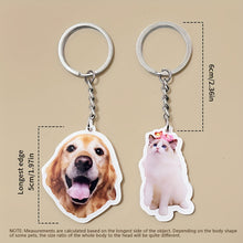 Load image into Gallery viewer, Customized Pet Keychain Necklace with Personalized Photos of Cats and Dogs