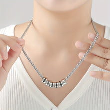 Load image into Gallery viewer, Personalized Stainless Steel Beaded Pendant Necklace for Women - Custom Name Necklace on Button Chain - Perfect Holiday Gift