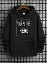 Load image into Gallery viewer, Customized Pattern Print Men's Pullover Round Neck Hoodies With Kangaroo Pocket & Drawstring Long Sleeve Hooded Sweatshirt Loose Casual Top For Autumn Winter Men's Clothing As Gifts