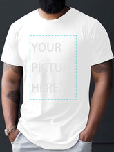 Load image into Gallery viewer, Plus Size Men's Custom T-shirt, "Your Picture Here" Graphic Print Short Sleeve Tees For Summer