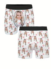 Load image into Gallery viewer, Customized Men's Boxer Briefs Personalized Face Photo & Love Print Novelty Underwear Comfy High Elastic Underpants For Him, Romantic Gift For Boyfriend Or Husband
