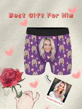 Load image into Gallery viewer, Customized Men's Boxer Briefs Personalized Face Photo & Love Print Novelty Underwear Comfy High Elastic Underpants For Him, Romantic Gift For Boyfriend Or Husband