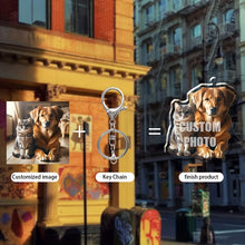 Load image into Gallery viewer, Photo Custom Acrylic Key Pendant, Lovers, Friends, Pets And Others, Double-Sided Effect, Special Shaped Effect Customized According to Photo