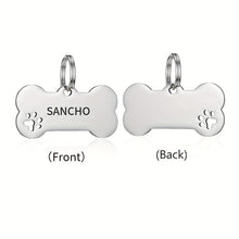 Load image into Gallery viewer, Custom Engraved Dog Bone ID Tag with Phone Number - Personalized Name Tag for Small and Medium Puppies - Durable and Stylish Pet Accessory