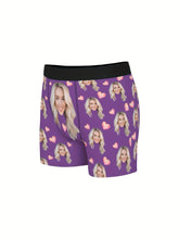 Load image into Gallery viewer, Customized Men's Boxer Briefs Personalized Face Photo & Love Print Novelty Underwear Comfy High Elastic Underpants For Him, Romantic Gift For Boyfriend Or Husband