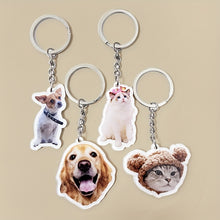 Load image into Gallery viewer, Customized Pet Keychain Necklace with Personalized Photos of Cats and Dogs