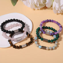 Load image into Gallery viewer, Personalized Beaded Bracelet with Engraving - Perfect Gift for Birthday, Anniversary, Mom, and Family