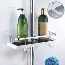 Load image into Gallery viewer, Shower rod storage shelf