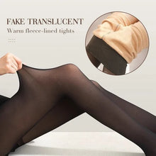 Load image into Gallery viewer, Flawless Legs Fake Translucent Warm Plush Lined Elastic Tights