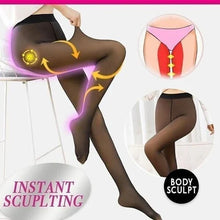 Load image into Gallery viewer, Flawless Legs Fake Translucent Warm Plush Lined Elastic Tights