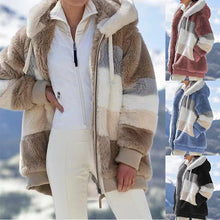 Load image into Gallery viewer, Coat Warm Hooded Zip Up Fuzzy Winter Jacket with Pockets