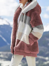 Load image into Gallery viewer, Coat Warm Hooded Zip Up Fuzzy Winter Jacket with Pockets