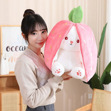Load image into Gallery viewer, Strawberry Bunny Transformed into Little Rabbit Fruit Doll Plush Toy