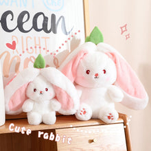 Load image into Gallery viewer, Strawberry Bunny Transformed into Little Rabbit Fruit Doll Plush Toy