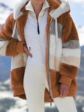 Load image into Gallery viewer, Coat Warm Hooded Zip Up Fuzzy Winter Jacket with Pockets