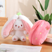 Load image into Gallery viewer, Strawberry Bunny Transformed into Little Rabbit Fruit Doll Plush Toy