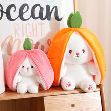 Load image into Gallery viewer, Strawberry Bunny Transformed into Little Rabbit Fruit Doll Plush Toy