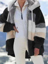 Load image into Gallery viewer, Coat Warm Hooded Zip Up Fuzzy Winter Jacket with Pockets
