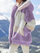 Load image into Gallery viewer, Coat Warm Hooded Zip Up Fuzzy Winter Jacket with Pockets