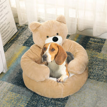 Load image into Gallery viewer, Teddy Bear Cuddler Cat Bed Dog Bed
