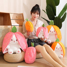 Load image into Gallery viewer, Strawberry Bunny Transformed into Little Rabbit Fruit Doll Plush Toy