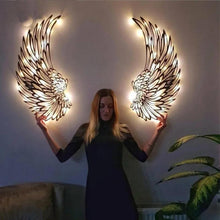 गैलरी व्यूवर में इमेज लोड करें, 1 PAIR ANGEL WINGS METAL WALL ART WITH LED LIGHTS