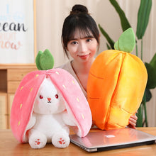 Load image into Gallery viewer, Strawberry Bunny Transformed into Little Rabbit Fruit Doll Plush Toy