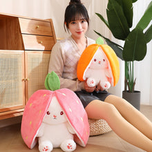 Load image into Gallery viewer, Strawberry Bunny Transformed into Little Rabbit Fruit Doll Plush Toy