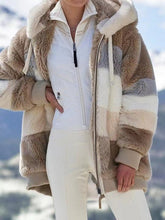 Load image into Gallery viewer, Coat Warm Hooded Zip Up Fuzzy Winter Jacket with Pockets