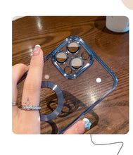 गैलरी व्यूवर में इमेज लोड करें, कैमरा प्रोटेक्टर के साथ पारदर्शी iPhone केस