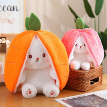 Load image into Gallery viewer, Strawberry Bunny Transformed into Little Rabbit Fruit Doll Plush Toy