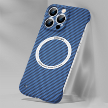 Load image into Gallery viewer, Carbon Fiber Texture Magnetic Wireless Charging iPhone Case